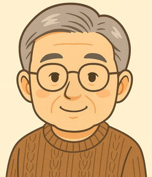 60代男性のアバターイラスト（ブログ運営者）